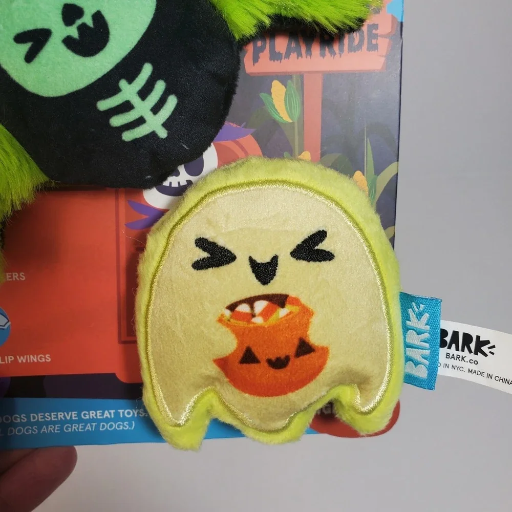 Bark Box Ghouls Night Out XS, S Dog Toys 2 Piece Bat & Ghost Mini Squeaker Plush